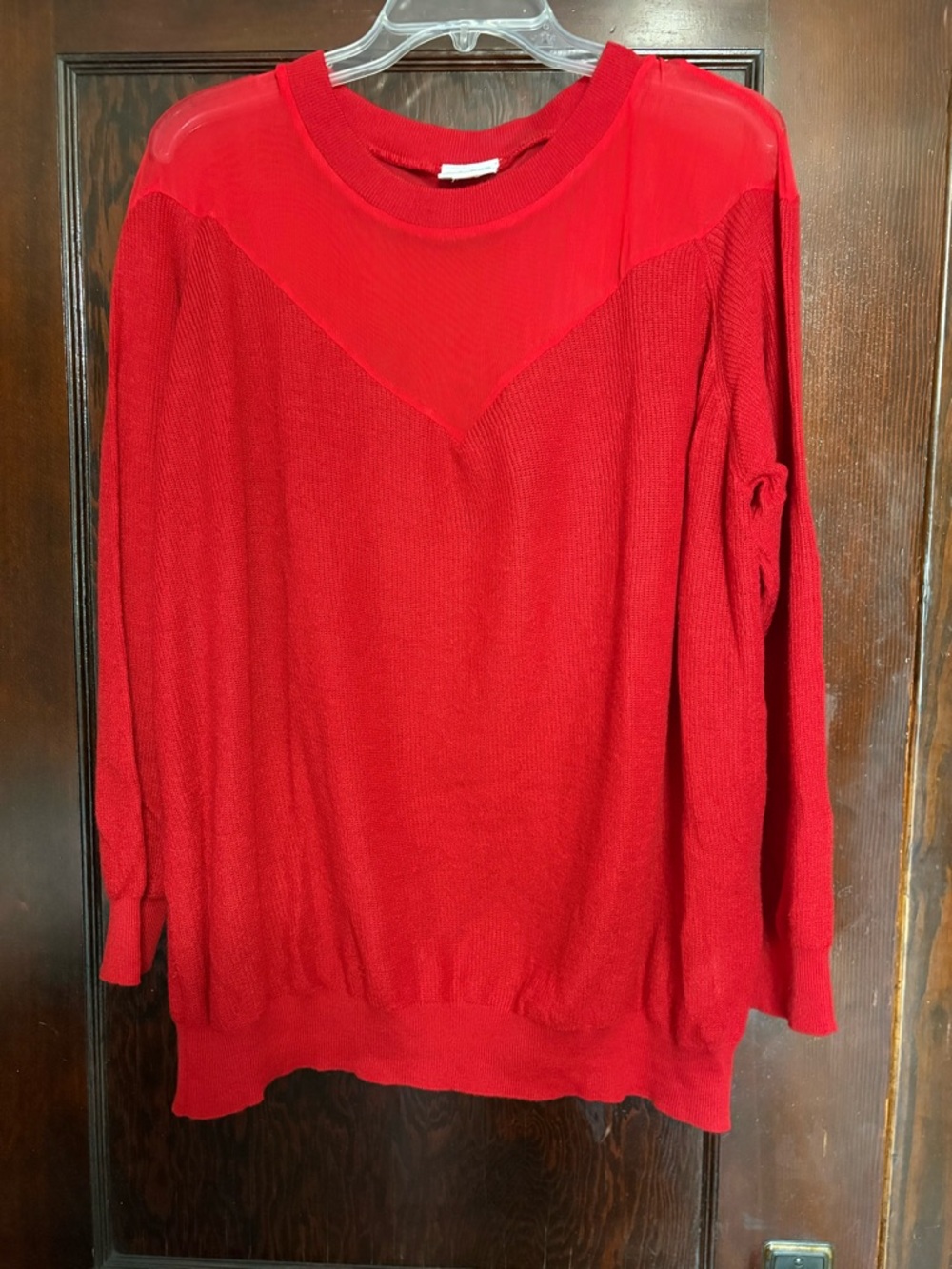 LuLaRoe Vibrant Red Scoop Neck Lightweight Sweater